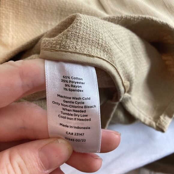 Talbots Women’s Textured Sand Castle Button Up Jacket Size M Oversized Lagenlook - Picture 10 of 13